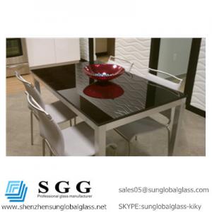 Cheap 1024x612mm Grade A High quality black back painted glass table top for sale