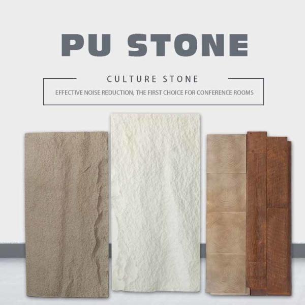 Polyurethane PU Stone Panel Wall Faux Lightweight 120 * 60cm