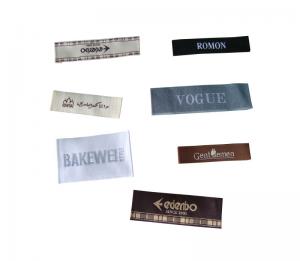 Cheap Bespoke End Fold Woven Label T Shirt Labels Taffeta Woven Fabric Clothing Brand Tag for sale