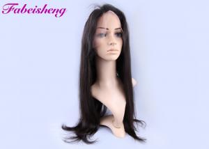Cheap Soft Full Lace Wigs With Bleached Knots / Straight Peruvian Virgin Human Hair for sale