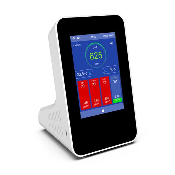 Rechargeable Pollen CO₂ Smart Air Quality Monitor IAQ For HVAC System