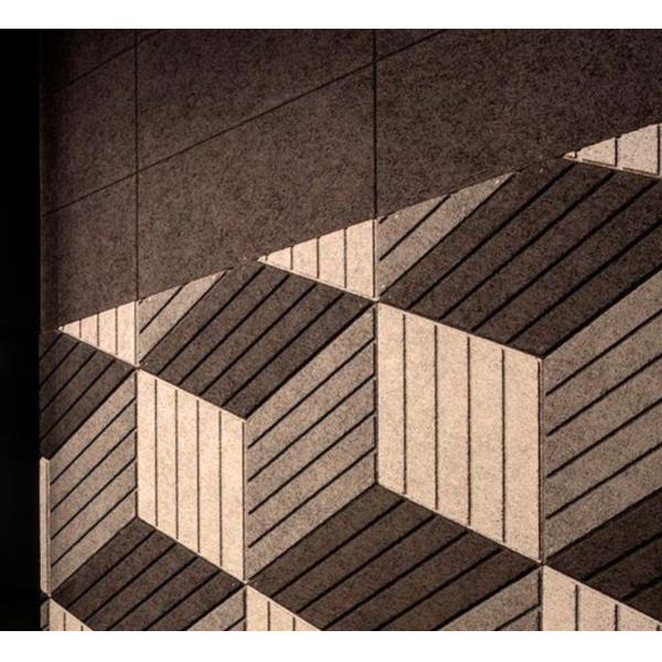 Restaurant Ceiling Wood Wool Acoustic Panel Soundproof Tiles 38mm