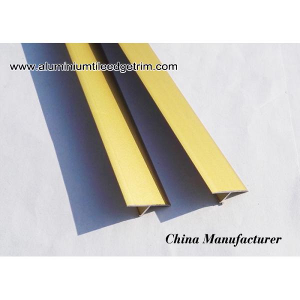 T25 Matt Gold Aluminium Tile Edge Trim / T Shaped Decorative Brace Profile For Wall Partition