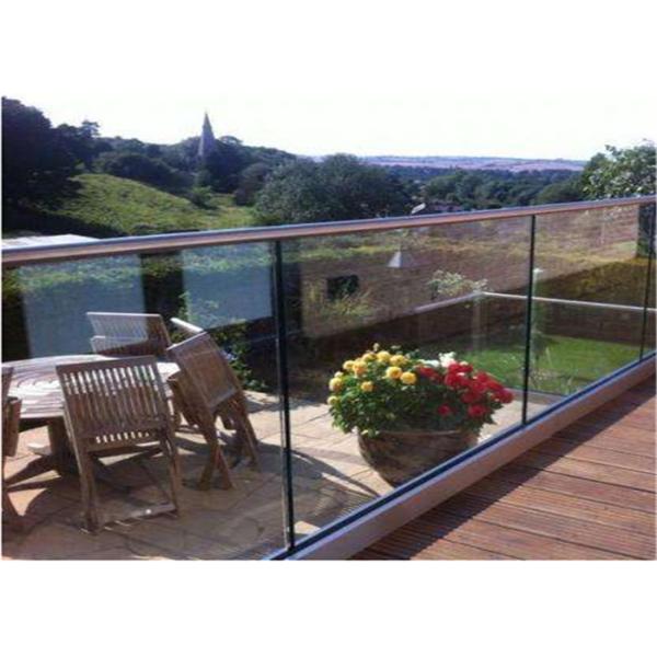 Aluminum External Frameless Glass Balustrade Channel Modern Handrail Design