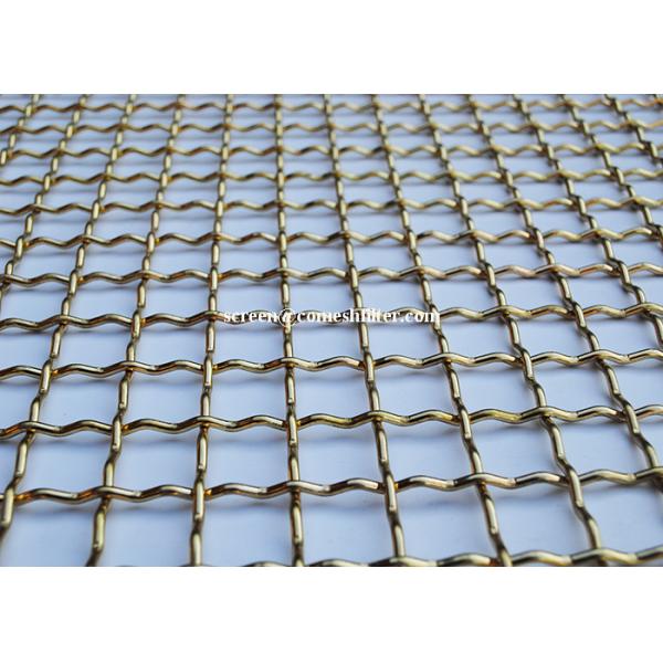 Brass Woven Decorative Wire Mesh Stainless Steel Metal Crimped Wire Mesh