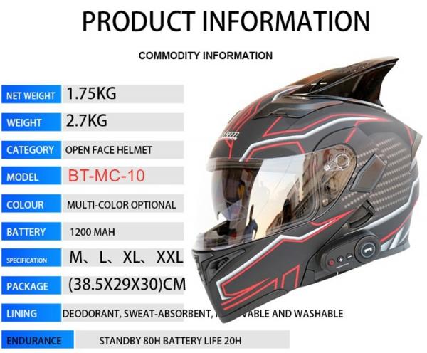 Bluetooth Motorcycle helmet unisex double lens open face motorcycle helmet for sale 16 color 4 size