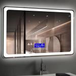 Customized frameless Mirror Smart Touch Screen Mirror Lighted Bathroom Vanity