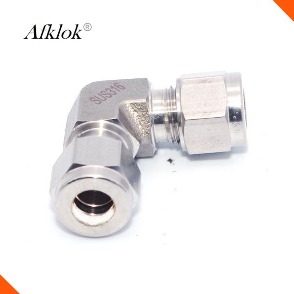 SUS316 Stainless Steel Threaded Pipe Fittings , 90 Degree Corner Hose Barb Fittings