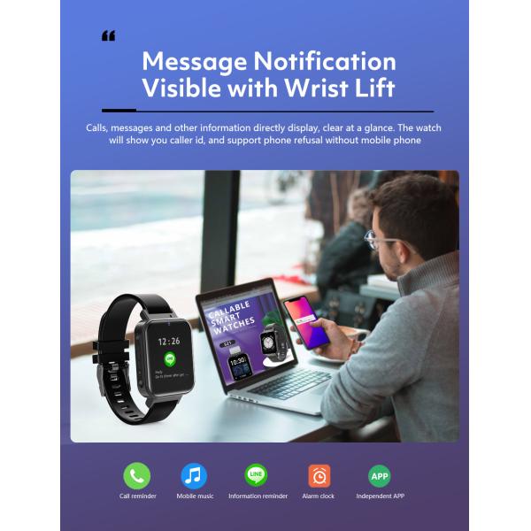 Face Recognition 4G IP68 Waterproof Smartwatch 1.5 Hour Charging Time