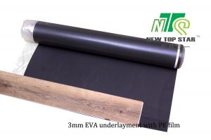 China 100kg/m3 EVA Foam Underlayment 200sqft , Black Noise Reducing Underlay For Laminate on sale