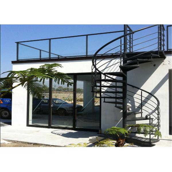 Carbon Steel Wrought  Iron Spiral Staircase Modern Style Center Post Outdoor