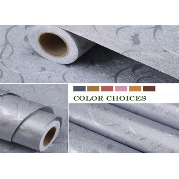 Environmental - friendly PVC Self Adhesive Wallpaper , Gray Color 60cm * 50m Per Roll