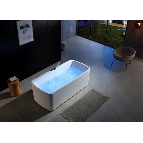 One Acrylic LED Bottom Light Massage Bathtub with 1.0HP Massage Pump