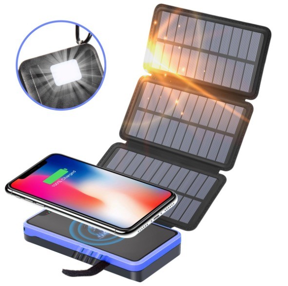High Capacity 50000mah Solar Powerbank Foldable Solar Power Bank With LED Light
