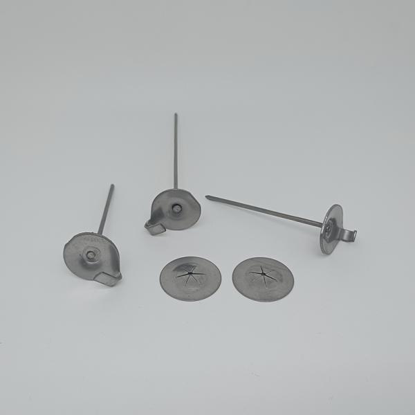Zinc Plated HVAC Insulation Duct Liner Pins With Smooth Shank Cup Head Type