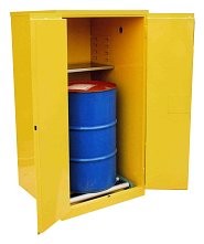 Steel Hazardous Chemical Drum Corrosive Storage Cabinet 3-point self-latching For Flammable Liquids