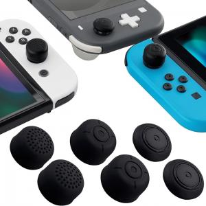 Cheap 3 Pairs Anti-Slip Black Silicone Extended Length Thumb Grips For NS Joy-Con for sale