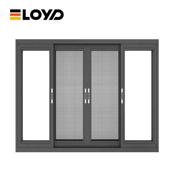 Double Tempered Sliding Glass White Aluminium Windows For Bathroom