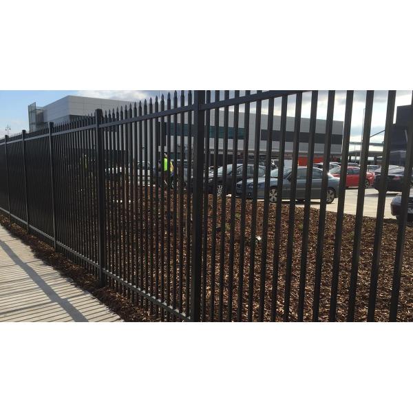 Steel Hercules Security Fencing Slanted Tubular Palisade Fences Ornamental Wrought Iron Panels