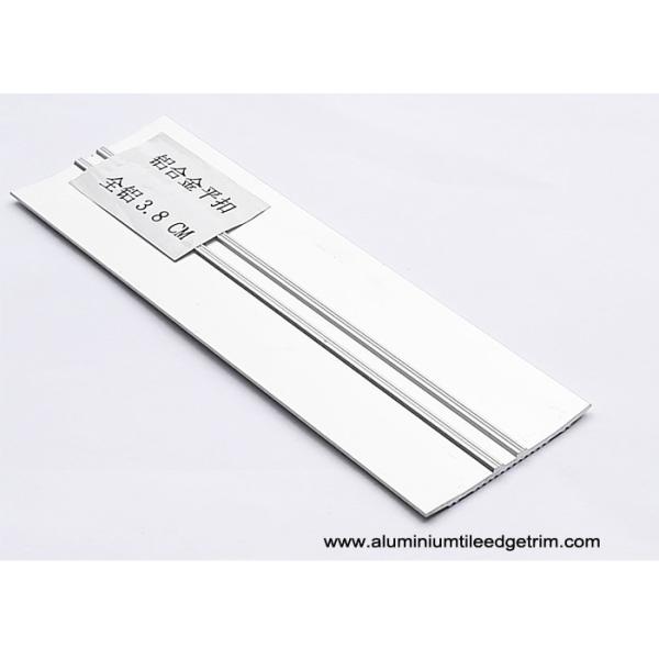 Matt Silver Aluminium Floor Trims , 38 Mm Width Floor Tile Edging