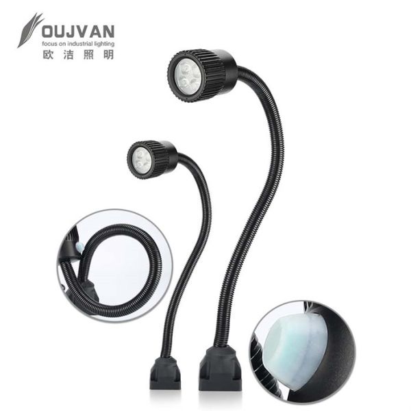 OUJVAN F3 LED Machine Light with 360° Flexible Hose IP67 Waterproof and 50000H Lifespan for Industrial Machines