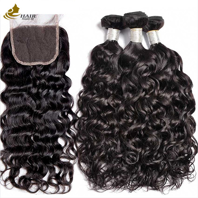 China OEM Brazilian Unprocessed Virgin Hair Bundles Black Colored on sale