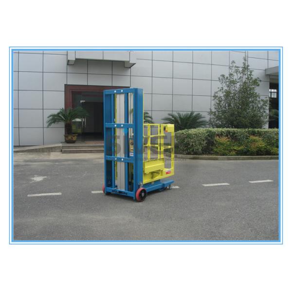One Person Aluminum Mobile Elevating Working Platform Mast Type For Supermarket