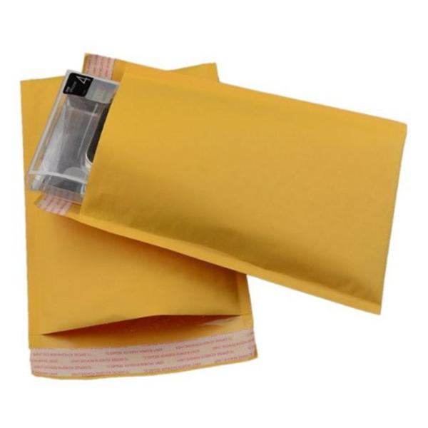 Lightweight Yellow Kraft Bubble Mailers , Kraft Bubble Envelopes Shock Resistance