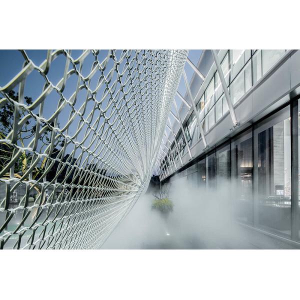 Architectural Round Wire Spiral Link Mesh , Decorative Woven Mesh For Stairway Railing
