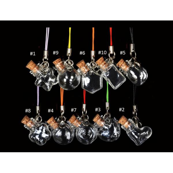 Mini Irregular Vials/ Clear Glass Jars Bottles with Cork Stoppers for Arts & Crafts, Projects, Decoration