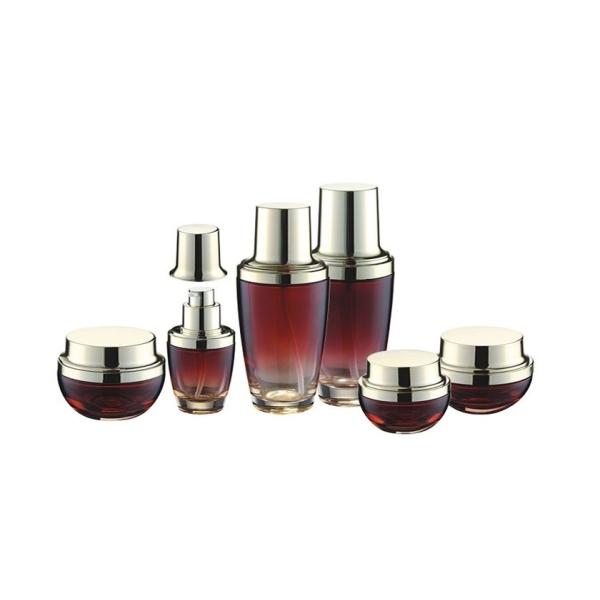 Red Serum Glass Lotion Bottles Not Deformation Environmental Friendly Material