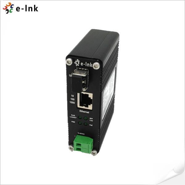 Industrial Hardened 10/100/1000Base-T to 1000Base-X SFP PoE Media Converter with PoE Reset Function