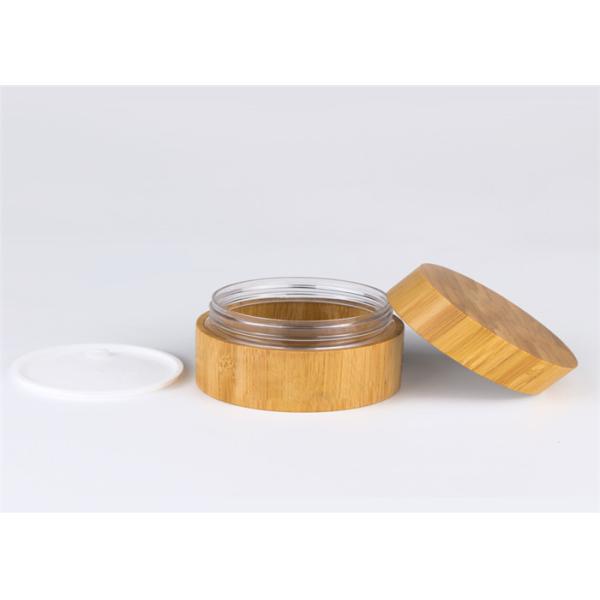 Bamboo Plastic Liner Cream Jars Cosmetic Packaging 0.5oz 1oz 1.7oz With Lids