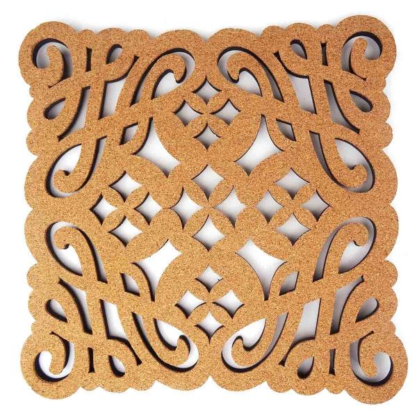 12''X12'' Decorative Cork Wall Tiles Hollow Carved Elegant Deisgn FDA PROP65