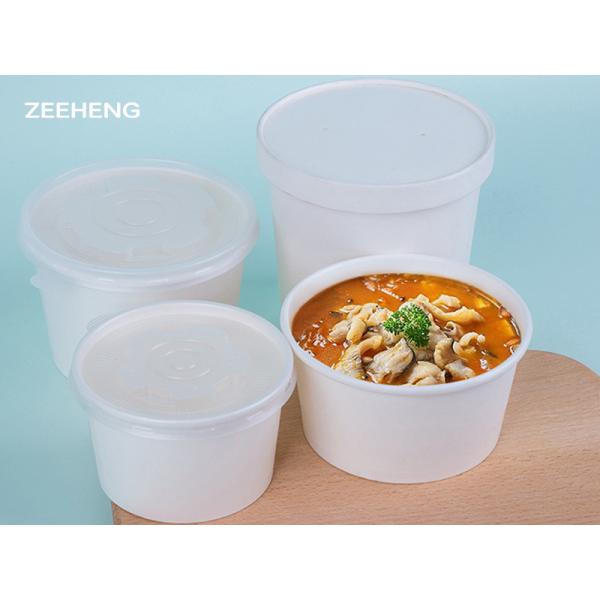 750ml-1500ml Single Use Food Grade White Paper Salad Take-Away Deli Round Bowl