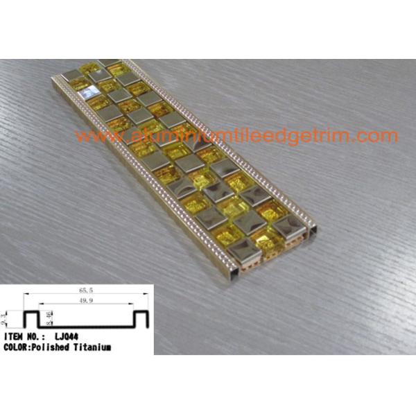 Decorative Metal Mosaic Tile Trim , Mirror Ceramic Listello Mosaic Tile Borders