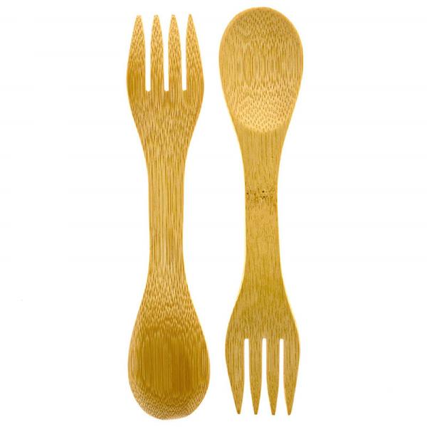 Fashionable Customized Bamboo Spoon Set Sporks , 100% Bamboo Eating Utensils