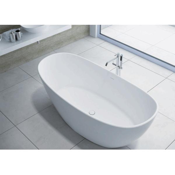 Chemical Resistance Freestanding Soaking Bathtub Including Drainer