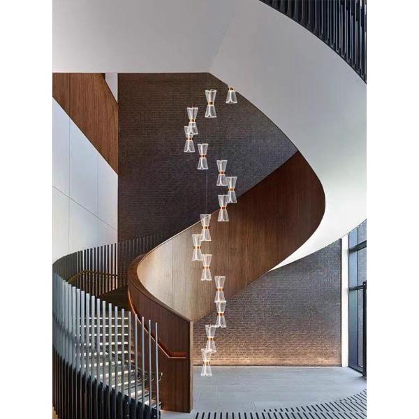 Modern Duplex Staircase Chandelier For Custom LOFT Apartment And Hotel Lobby Lighting