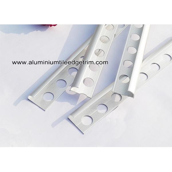 Ceramic Wall Rounded Corner Aluminium Tile Edge Trim / Profiles Silver Matt