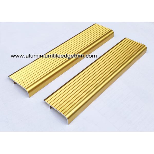 Embedding Aluminum Stair Edge / Edging  With  Shiny Golden 45mm x 15mm