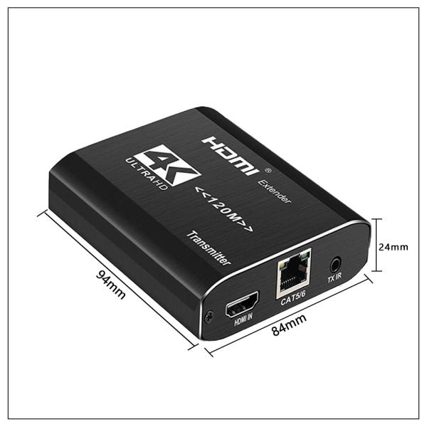 Full HD 1080P 4K HDMI Cable 396ft 120m Over Single Cat5 Cat6 IR Remote Controled