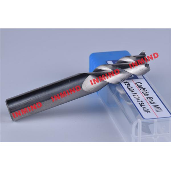3 Flute 8mm Aluminum End Mill Bits With 45º  Helix Angle No Coating