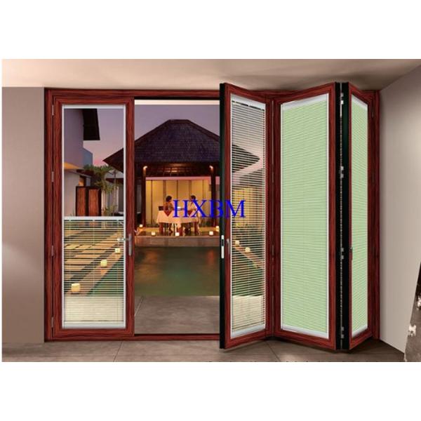 Bottom Rolling Interior Folding Doors , Multi Color Aluminium Folding Sliding Doors
