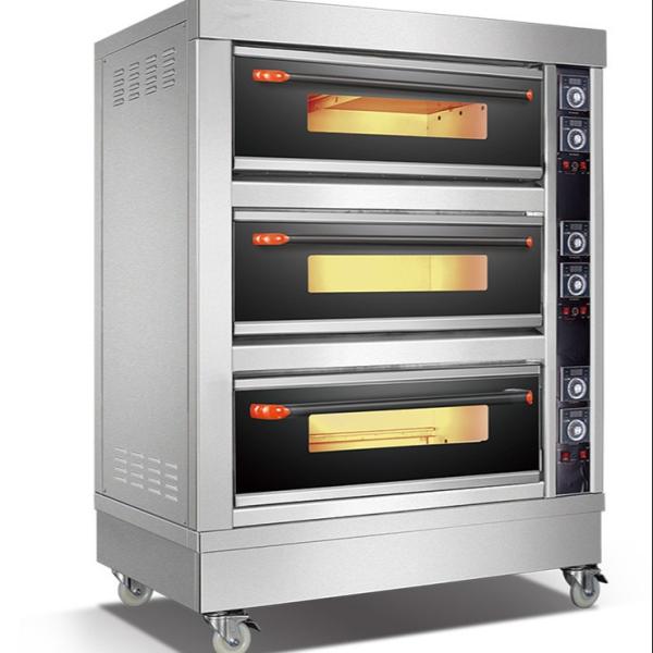 3 Deck Oven 6 Pan Commercial Conveyor Electric Pizza Oven For Bakeries