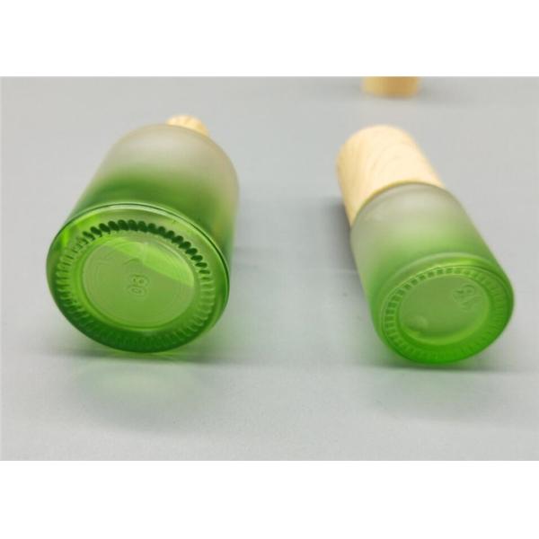 Empty Small 15ml Cosmetic Glass Bottles Lotion Gradient Perfume With Wooden Cap