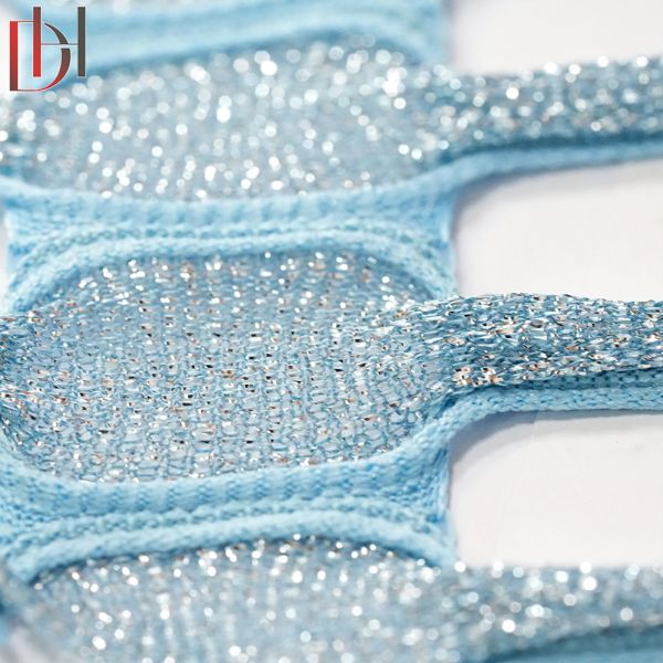 100% Polyester Knitted Jacquard Fabric , Summer Skirt Cape Scarf Holes Jacquard Mesh Fabric