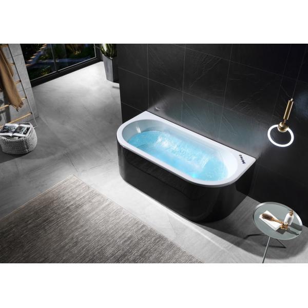 Freestanding Double Waterfall Led Light Single Bathtub In Acrylic
