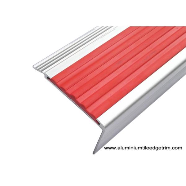 Highly Robust Aluminum Stair Nosing , Metal Stair Edge Trim With PVC Inlay