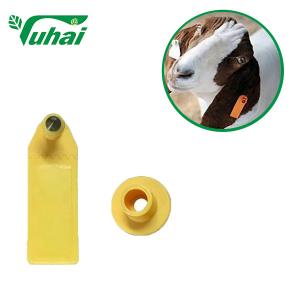 China RFID Livestock Ear Tag TPU Yellow Cattle Ear Tag Animal Tagger With Laser Printing on sale